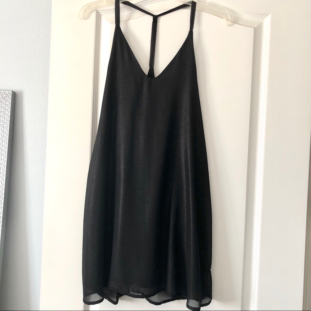 Audrey 3 + 1 Black Shimmer V Neck Dress